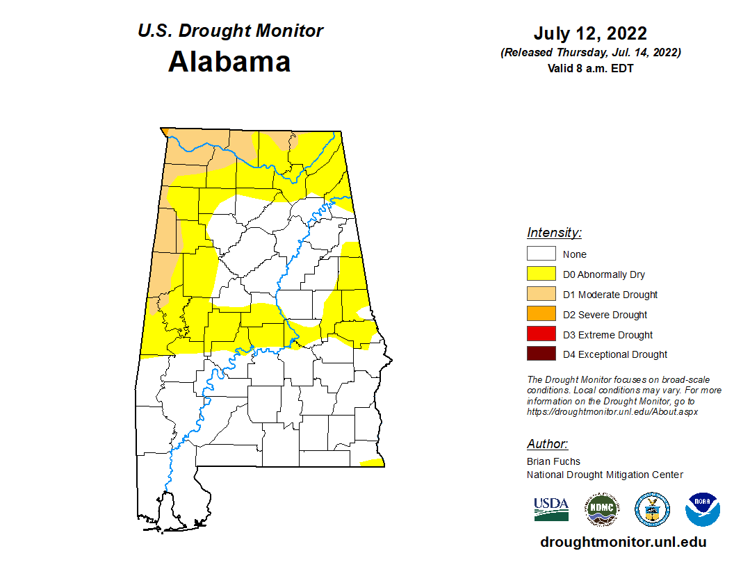 Featured image for “Northeast Alabama: Rainfall Needed in Dry Region”